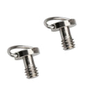 2 Pieces 1/4" D-Ring Screw For Camera Tripod Quick Release Plate Photography