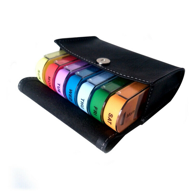 Weekly 7 Day 28 Slots Pill Box Medicine Storage Organizer Compartment Con ARC