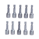 10 Pcs Chrome-Vanadium 1/4" Shank 8Mm Magnetic Hex Socket Nut Driver Bits