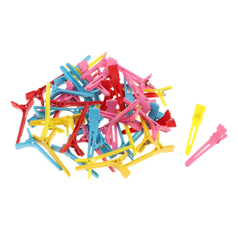 50Pcs Multicolored Duckbill Hair Sectioning Clips Hairdressing Styling Clamps