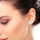 6pairs/set Elegant Rhinestone Beads Earrings Women Flower Leaf Ear Stud Jewelry