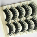 5 Pairs Blue+Black Handmade Long Thick Cross False Eyelashes Makeup Eye Lashes