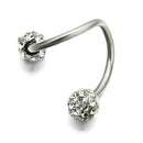 Stainless Steel Crystal Twist Ear Cartilage Helix Body Piercing Earring Stud H7