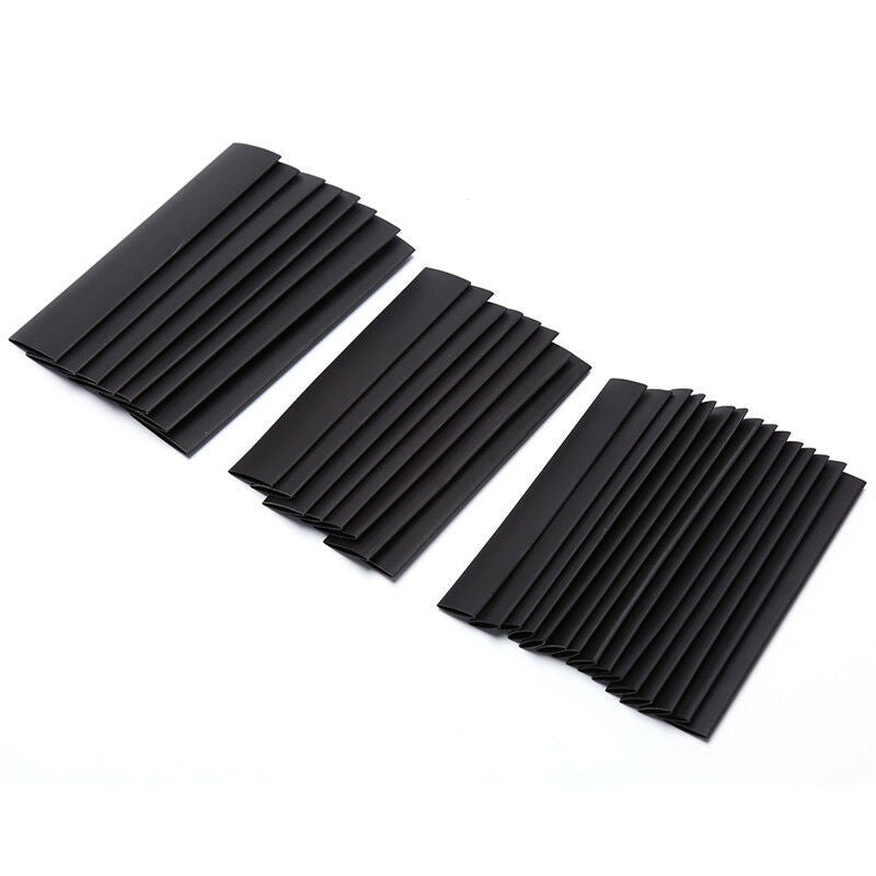 127Pcs Glue Weatherproof Heat Shrink Sleeving Tubing Tube Assortment Kit Blac Gw