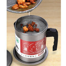 1.7L Grease Container with Strainer Non-stick Coating Grease Strainer Can