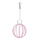 Stainless Steel Plating Pet Hay Manger Food Ball Rabbit Grass Rack (Pink) A
