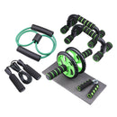 7pcs Home Workout Ab Roller Skip Rope Push Up Bars Stands Chest Training Bands