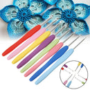 8Pcs Crochet Needles 2.5-6mm Rubber Handle Hooks Knitting Set Accessories