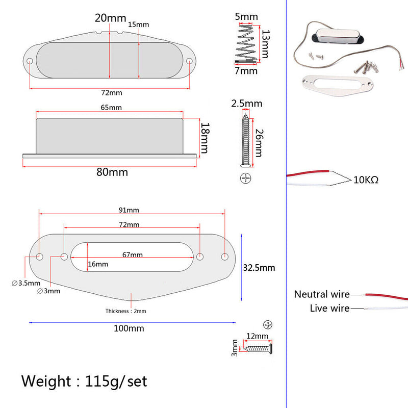 Alnico Pickup With Fixing Screws For Electric Guitar