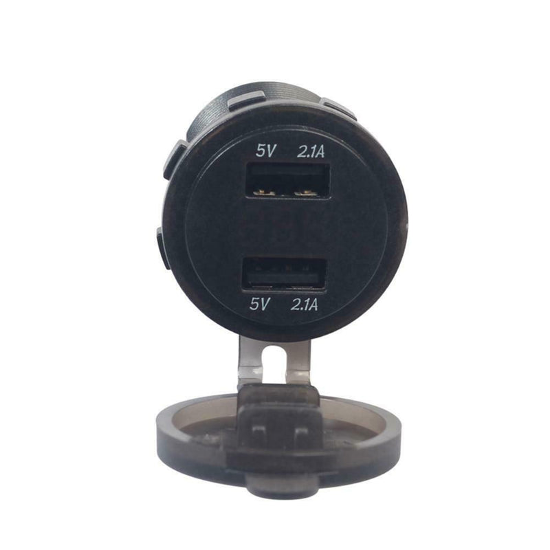 Dual USB 12V Electronic Car Charger Adapter Socket w/ Voltmeter Ammeter Display