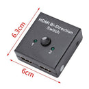 1X(2-In-1 Hdmi Ab Switch Bidirectional Switcher,Hdmi 2.0,10.2Gbps Transmiss