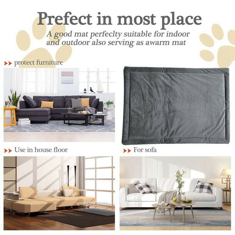 Dog Bed Mat, Dog Crate Pad Mat, Dog Mattress Washable Blankets Anti-Slip Pe M9H5