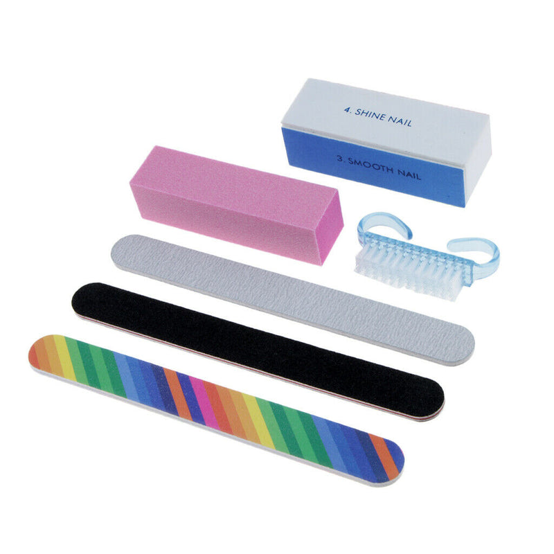 Pro 6 Pcs Nail Art Sanding Files UV Gel Polish Acrylic Block Buffer Manicure