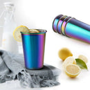 Rainbow Party Cup Stainless Steel Cup 16Oz 5 Piece Drinking Glass Beer Mug