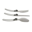 3 pcs 1 Set Portable Camping Picnic Camping Folding Travel Stainless Steel  A5T8