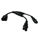 0.8FT IEC320 C14 Male to Socket Y Splitter Computer AC Power Adapter Cable