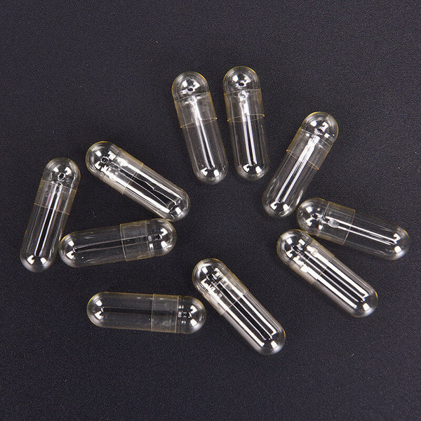 1000Pcs Transparent Empty Gelatin Capsules Pill Vcaps Clear Halal Separated boxS