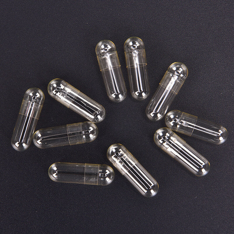 1000Pcs Transparent Empty Gelatin Capsules Pill Vcaps Clear Halal Separated boxS
