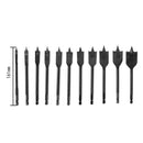 11 pcs Black Flat Drill Hexagon Shank Flat Drill 3-Point Woodworking Reamer