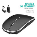Silent Ergonomic Wireless Mouse + 2.4GHz USB Receiver + Type C Adapter For PC