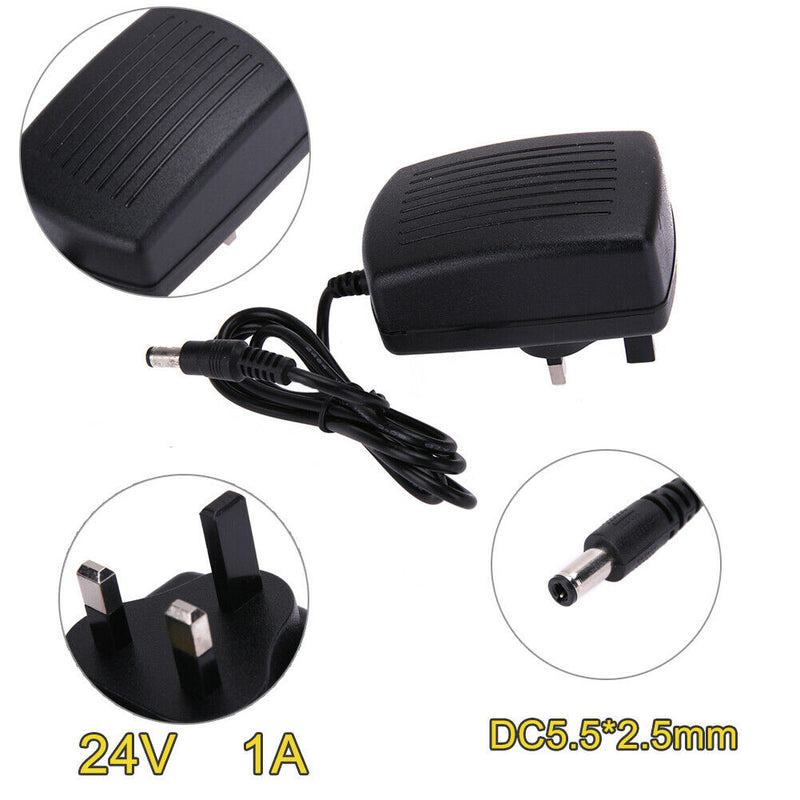 DC24V 1A Adapter AC 100V-240V to DC 24V Converter Power Supply Adapter 5.5* A