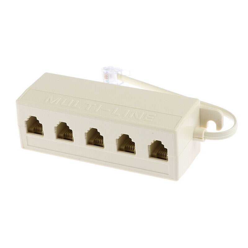 1Pc RJ11 splitter 5 way adapter 1 male to 5 female RJ-11 phone jack splittersOZ