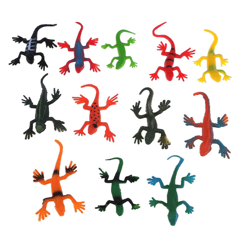 12Pcs/Set Small Plastic Lizard Gecko Reptiles Gigures Kids Party Bag Fillers ME