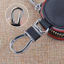 4" PU Leather Car Remote Key FOB Holder Bag Storage Case Cover Chain Ring Zipper