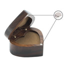 Love Heart Shape Walnut Wooden Ring Box Solid Wood Decorative Jewellery StorN2R5