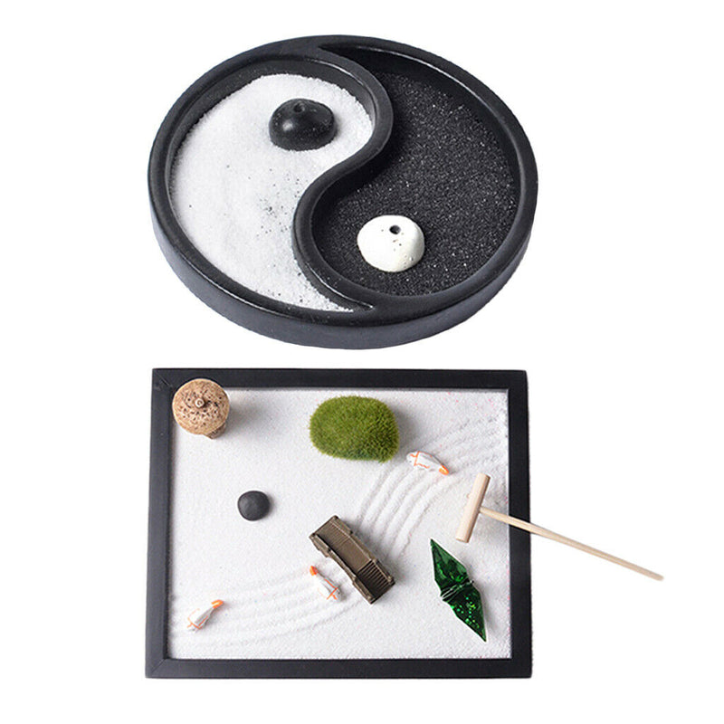 2pcs  Small Garden Mini Dry Landscape Bridge,Chair