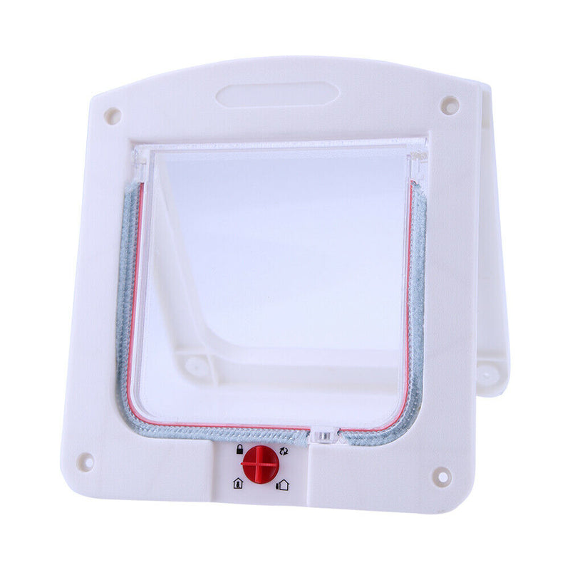 Lockable Cat Flap Door Kitten Dog Pet Lock Suitable for Any Wall White