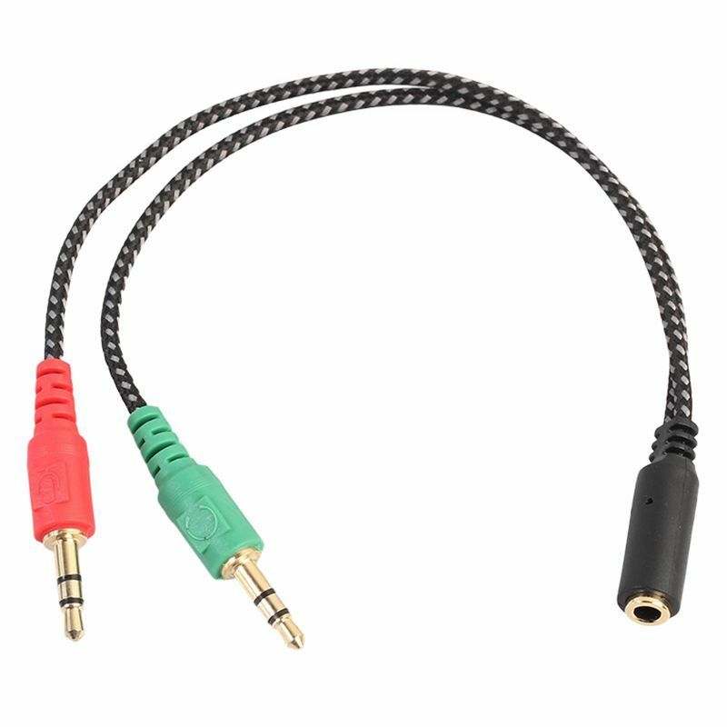 Headphone Splitter for Computer,Earphone Adapter for PC Audio&Mic,3.5mm Fem J5O1