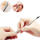 Nail File Cuticle Spoon Pusher Remover Stainless Steel Manicure Trimmer Tool LJA