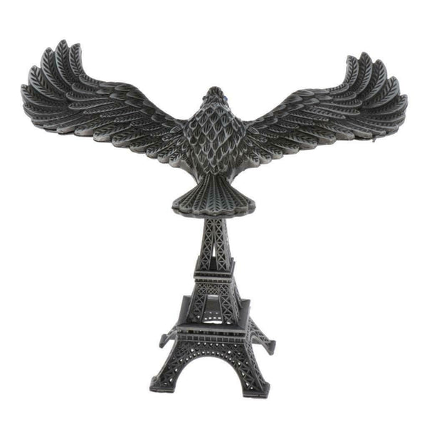 Creative Iron Tower Balance Eagle Statue Gift DIY Craft gray bronze 12cm