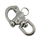 128mm Stainless Steel 316-Ring Rotary Spring Shackle Quick Release Buckle New