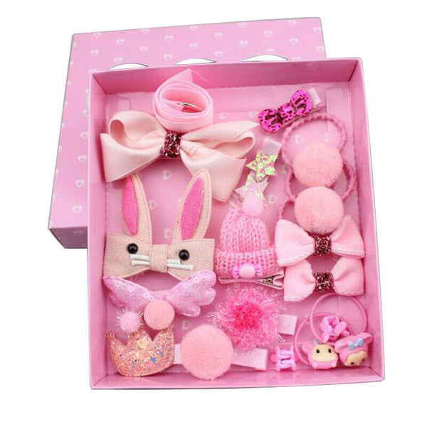 4X(18Pcs/Set Children'S Fashion Hair Clip Girls Elastic Hair Accessories(PiX9B9)