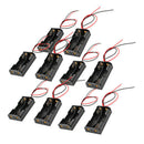 10x Wire Lead Black Plastic Battery Holder Box Storage Case DIY for 2 x 1.5V AA