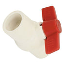 32mm x 32mm Slip Ends Two Way Ports PVC Ball Valve White Red U3R1