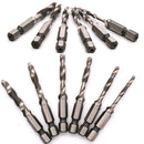 6pcs Hex Shank Drill Bit & Screw Thread Tap Taper Machine Hand Tool 6/8/10-32NC