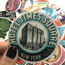 55pcs Nostalgic Hotel Stickers Graffiti Theme For Skateboard Motorcycle Luggage