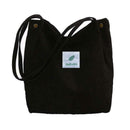 Fashion Women Handbag Canvas Print Tote Large Capacity Shoulder Bag (Black)