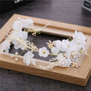 Floral Princess Wedding Headpiece Dried Flower Headband Dragonfly Tiara Hai