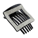Women Crystal Square Hair Claw Clip Grip Clamp Clasp Ponytail Holder Jewelry