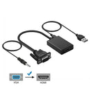 VGA To HDMI Output 1080P HD Audio TV AV HDTV Video Cable Converter Adapter  Y8Q3