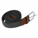 Male Female Belt Buckle Canvas Leather Belt Strap Waistband Elastic Black A