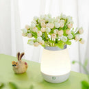 Rechargeable White Led Vase Table Lamp Desktop Flowerpot Night Light Bedroo