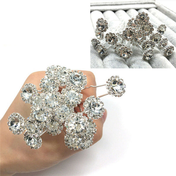 10 Diamante Rhinestones Bridal Wedding Prom Women Hair Pins Clips Fashion J Gn