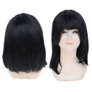 Short Bob Wigs Black Wig for Women with Bangs Straight Synthetic Wig Natural ME