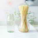 100Pcs disposable flexible drink straw plastic bendable art juice milk C6T9