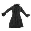 Female Clothing 1/12 Women Black Long Leather Coat for Scarlet